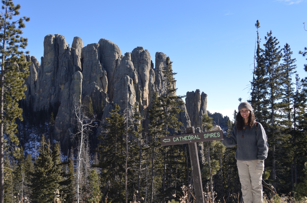 Erin at Cathedral Spires, Custer State Park, South Dakota